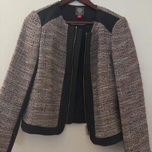 Vince Camuto Contrast Trim Tweed Jacket